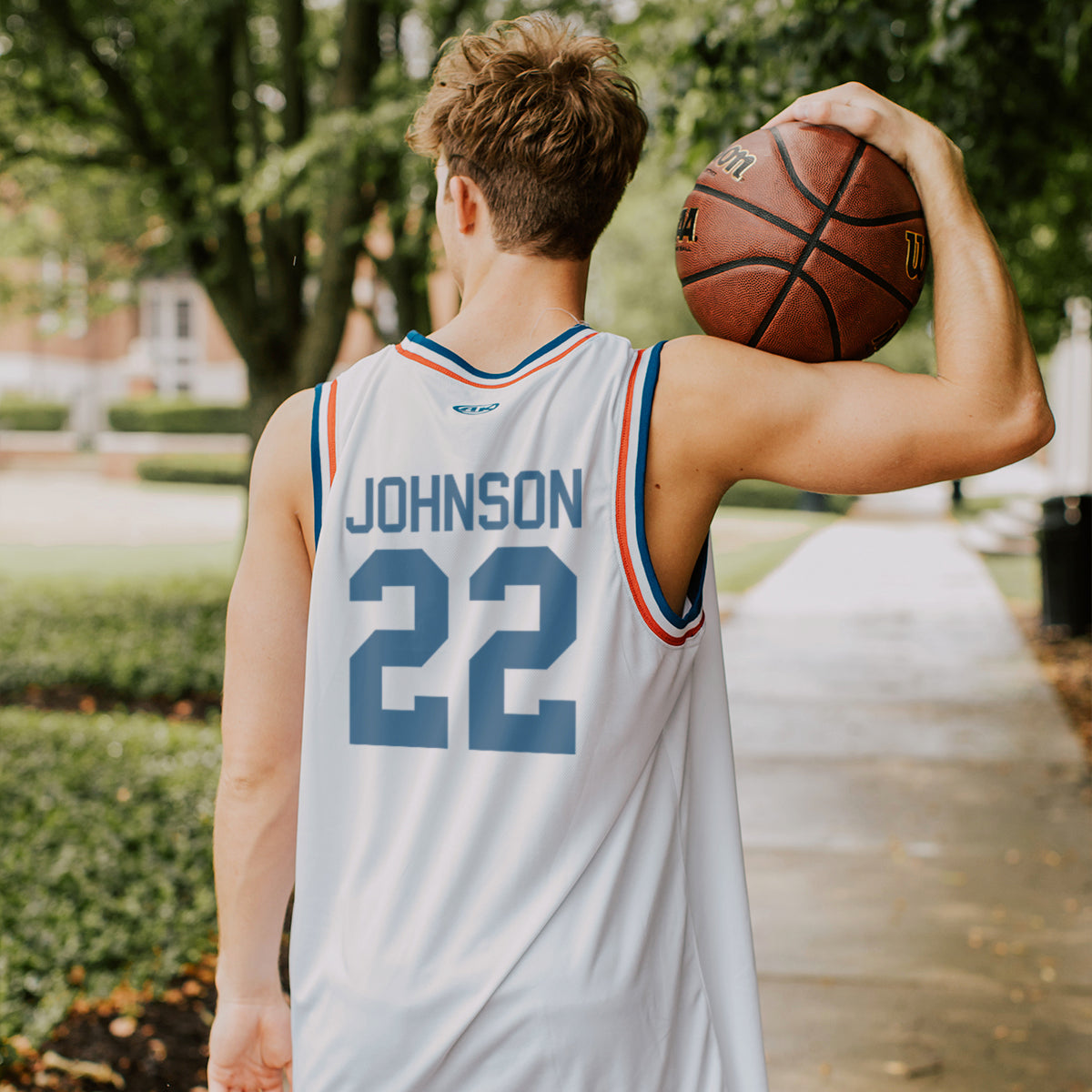 Delta Chi Retro Block Basketball Jersey | Delta Chi | Shirts > Jerseys