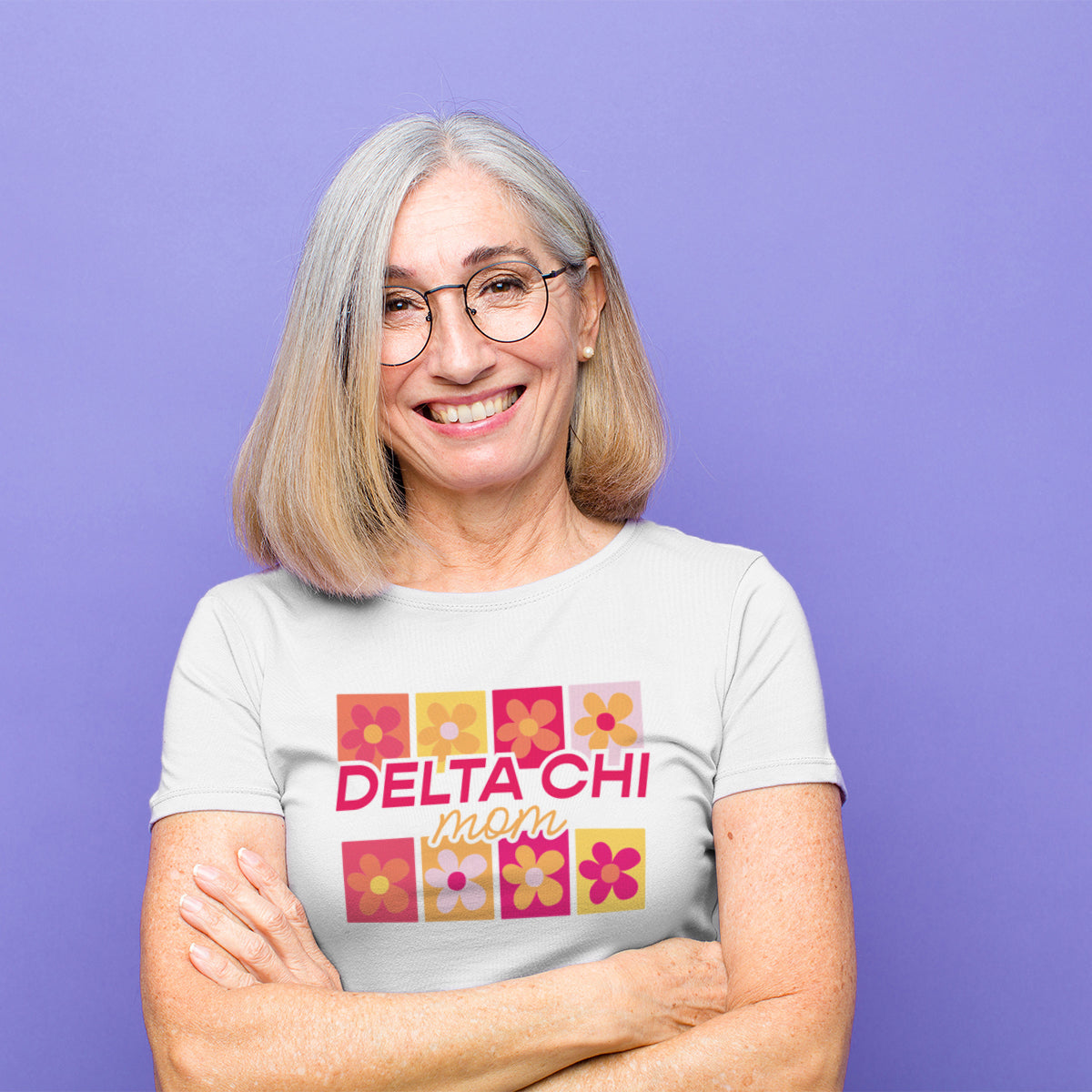 New! Delta Chi Blooming Proud Mom Short Sleeve Tee