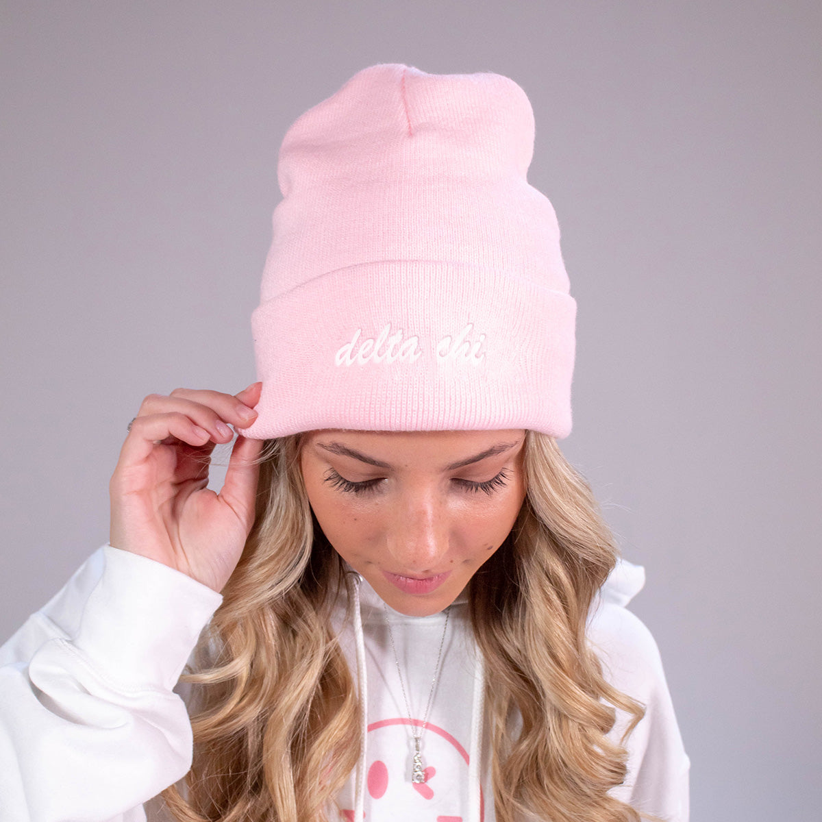 Delta Chi Pink Sweetheart Beanie