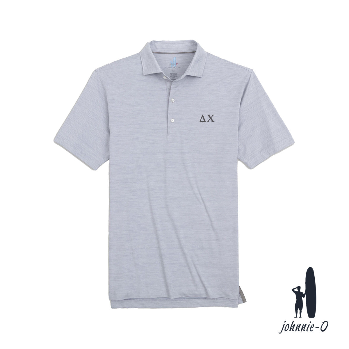 New! Delta Chi Johnnie-O Heather Grey Polo