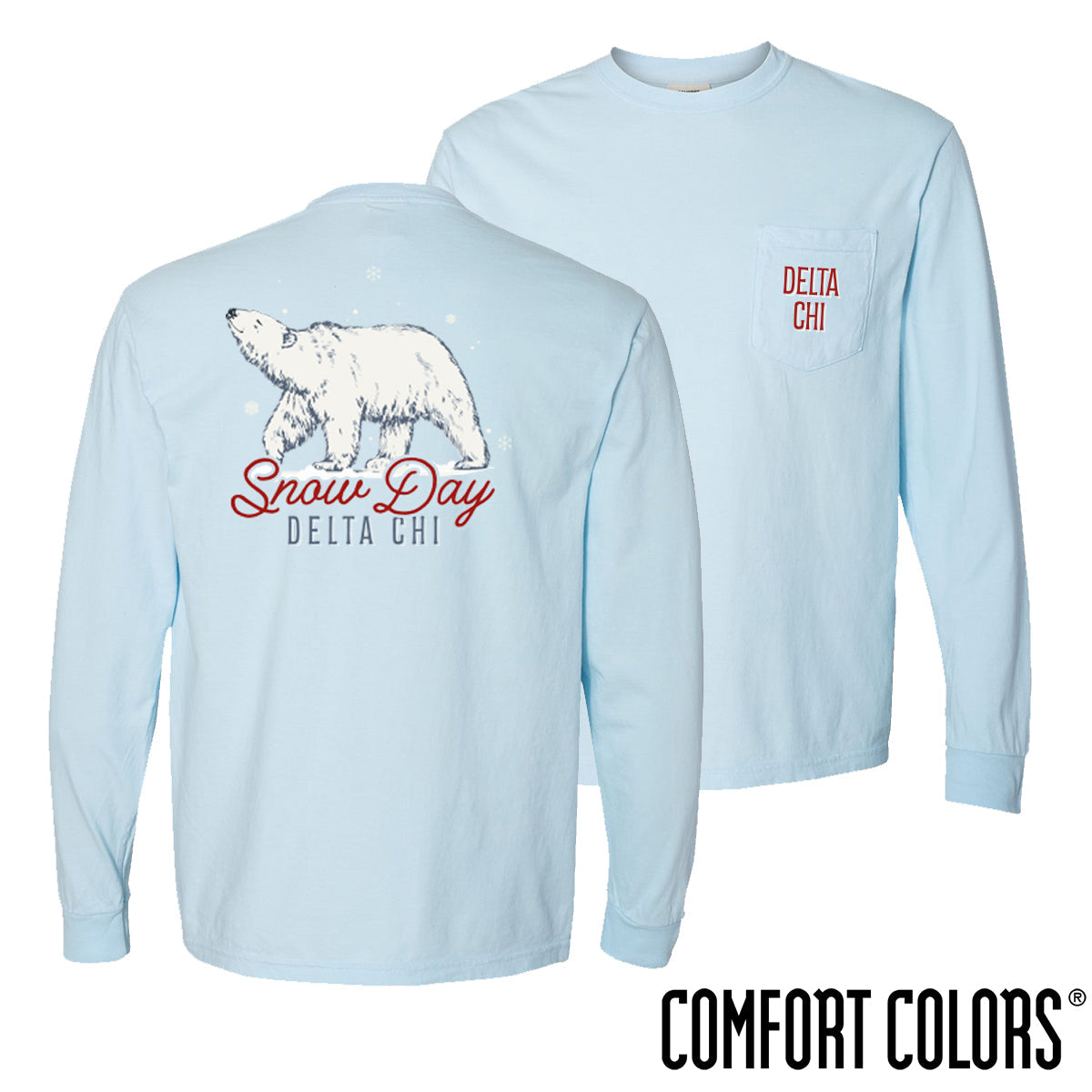 Delta Chi Snow Day Long Sleeve Pocket Tee