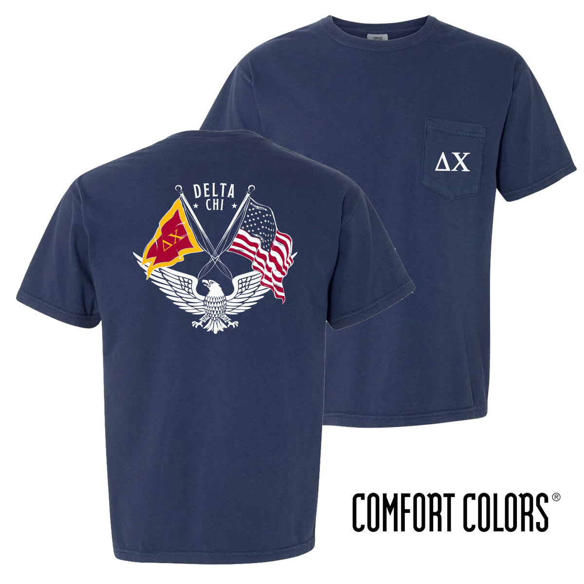 Delta Chi Comfort Colors Navy Patriot tee | Delta Chi | Shirts > Short sleeve t-shirts