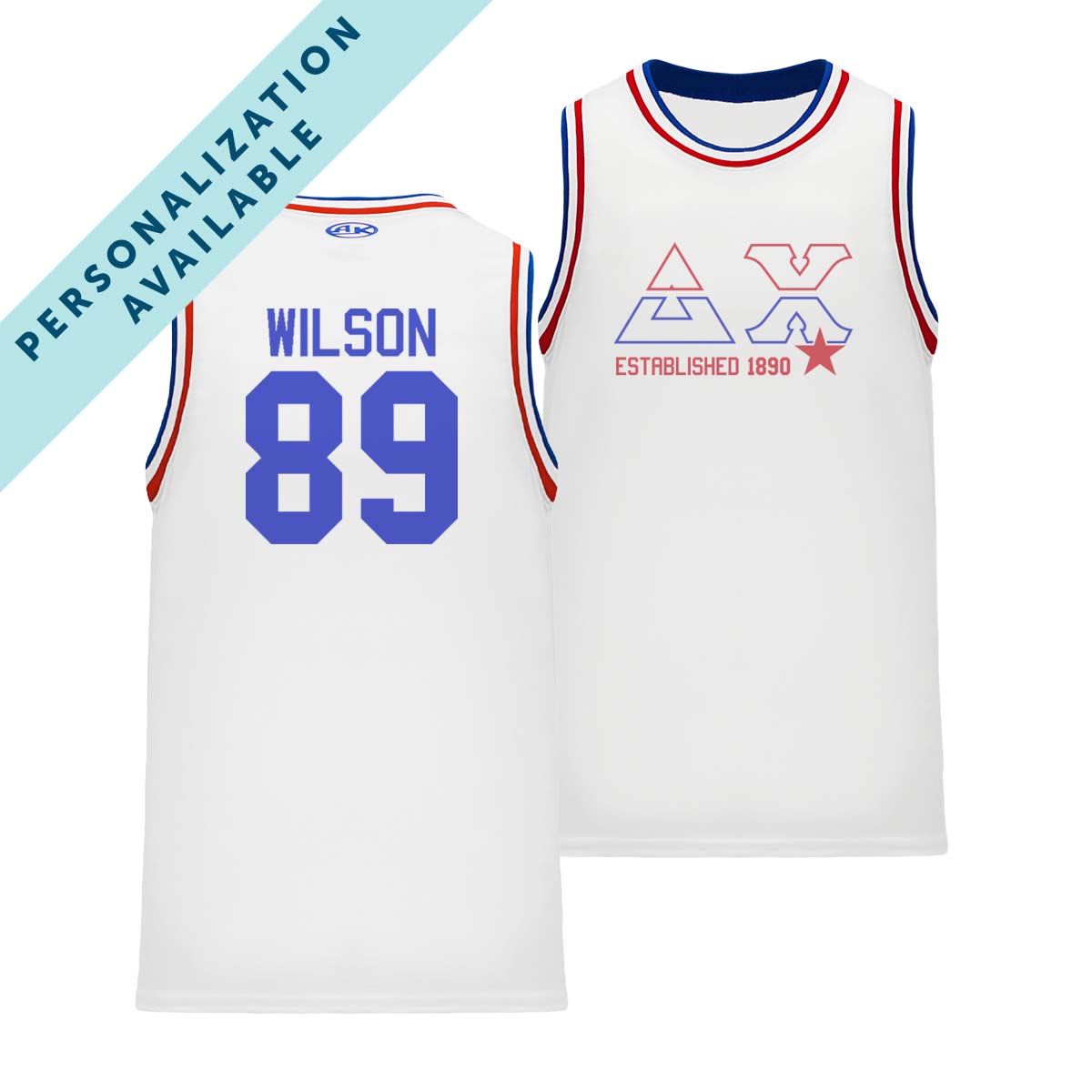 Delta Chi Retro Block Basketball Jersey | Delta Chi | Shirts > Jerseys