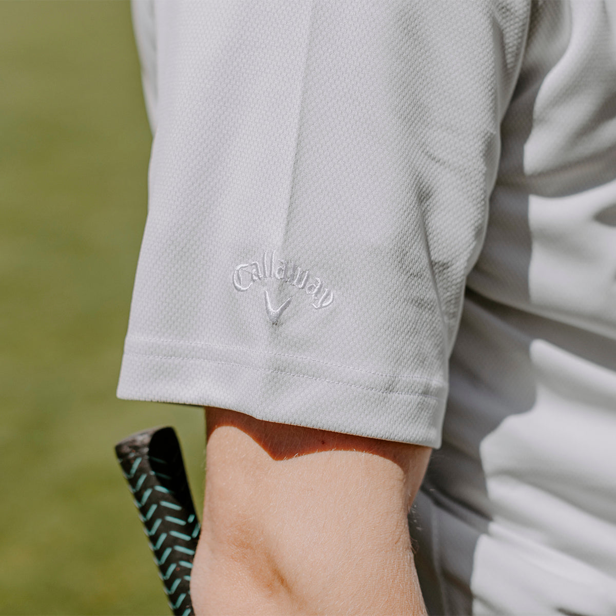 Delta Chi Black Greek White Callaway Crest Polo