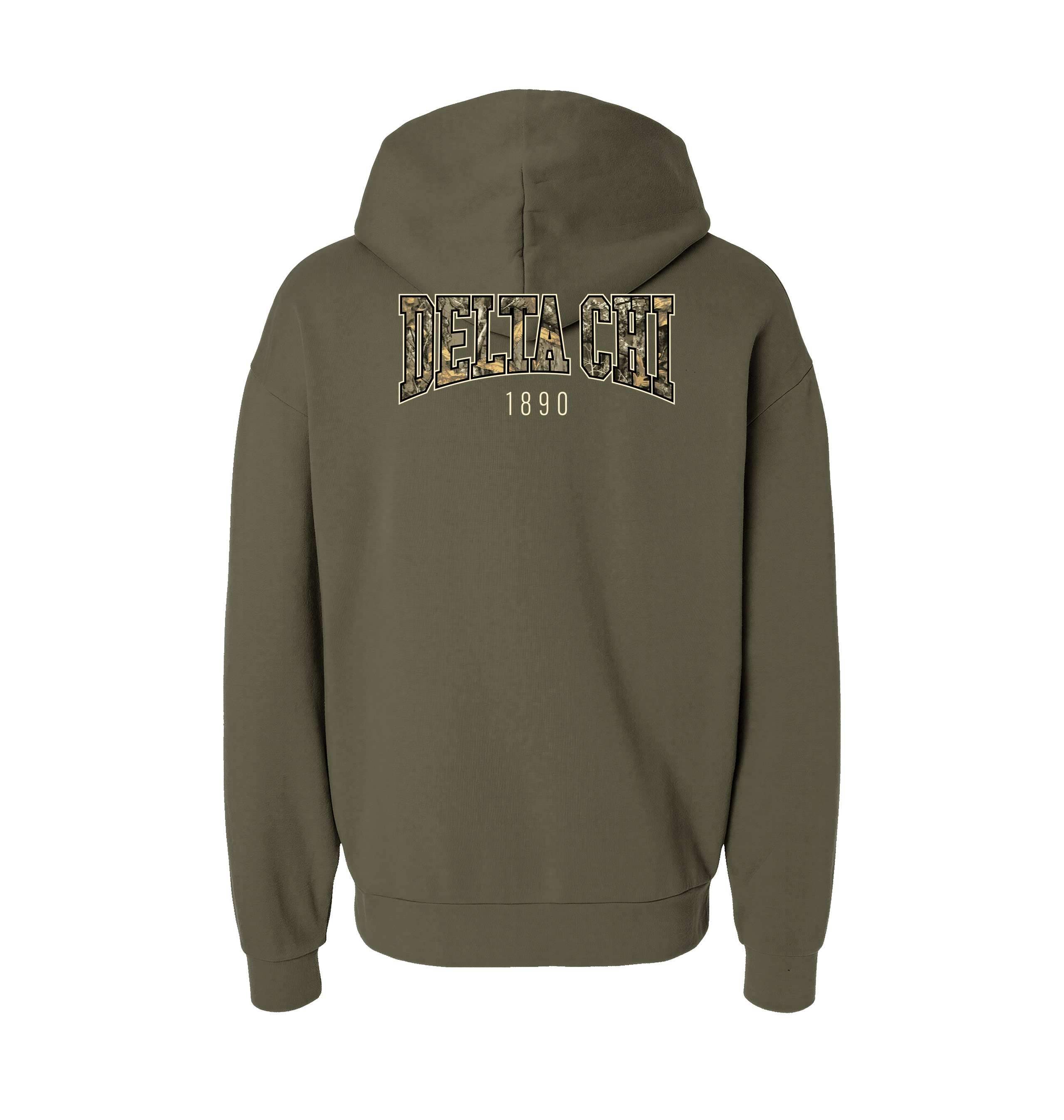 Olive Printed Hoody Back