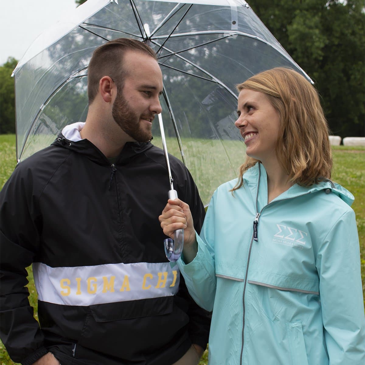 Delta Chi Charles River Retro Stripe Rain Jacket | Delta Chi | Jackets & Outerwear