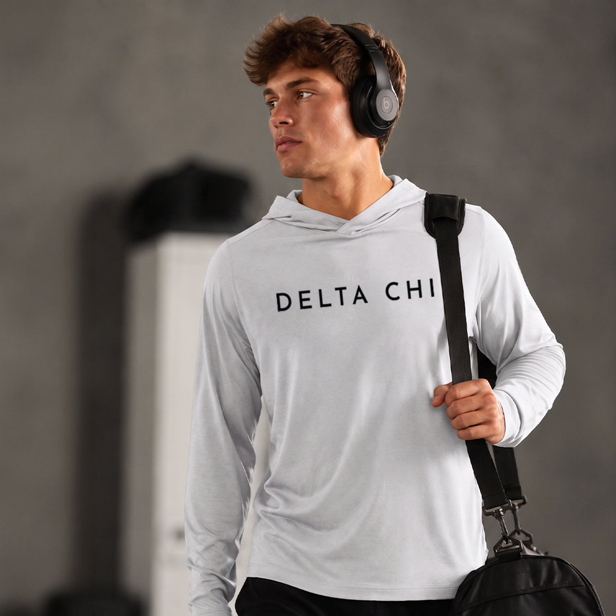Delta ChiFraternity Cutter & Buck Lightweight Performance Hoodie.