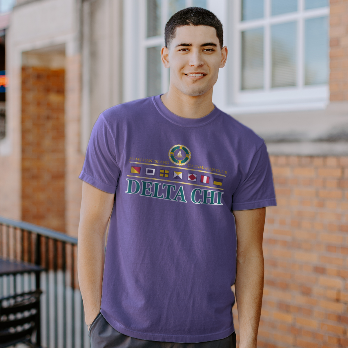 New! Delta Chi Vintage Catamaran Club Short Sleeve Tee