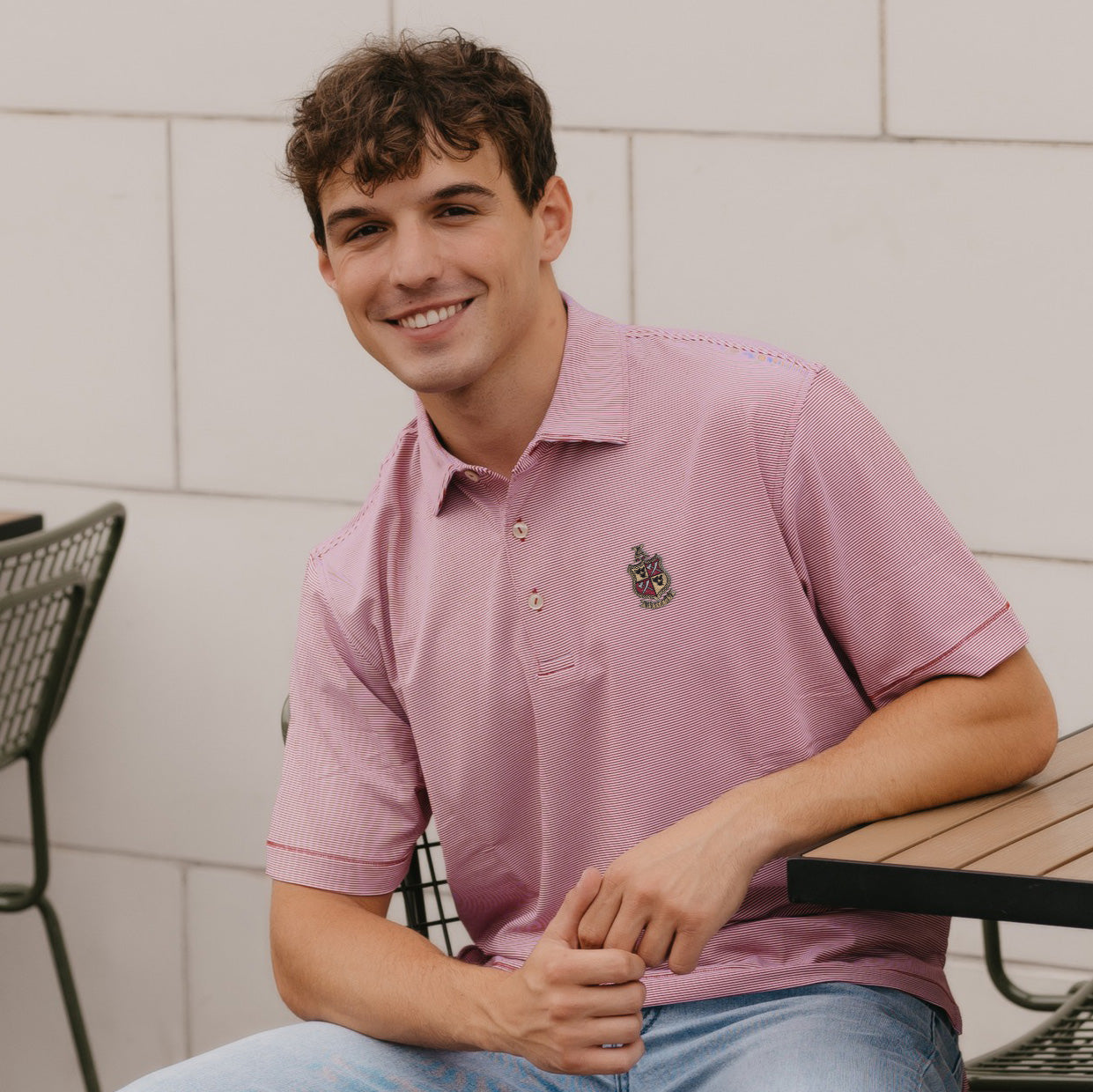 Delta Chi Peter Millar Jubilee Striped Polo