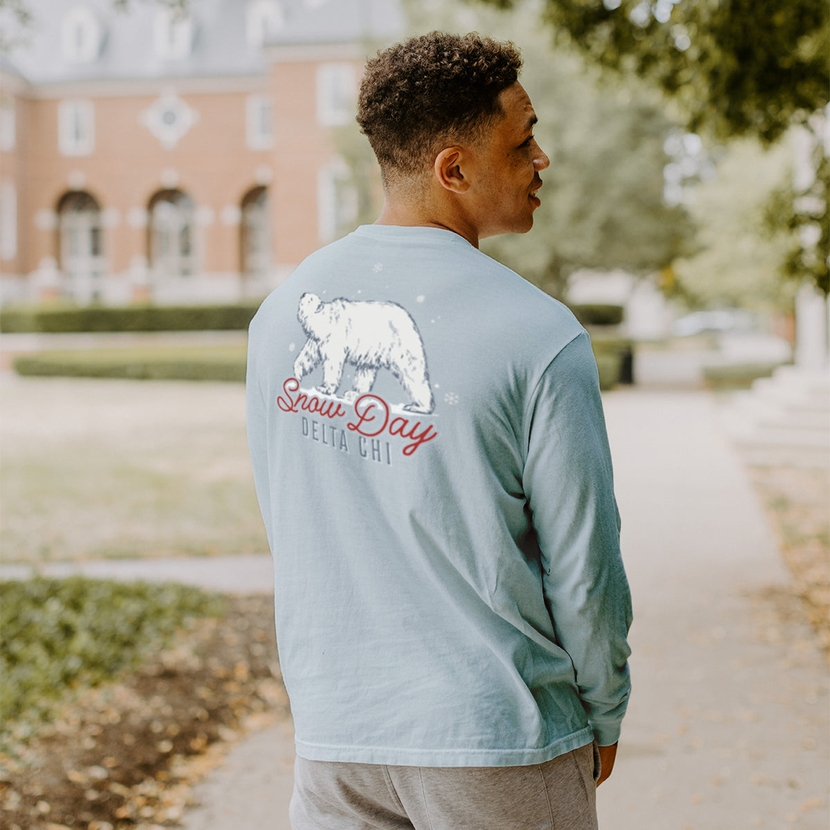 Delta Chi Snow Day Long Sleeve Pocket Tee
