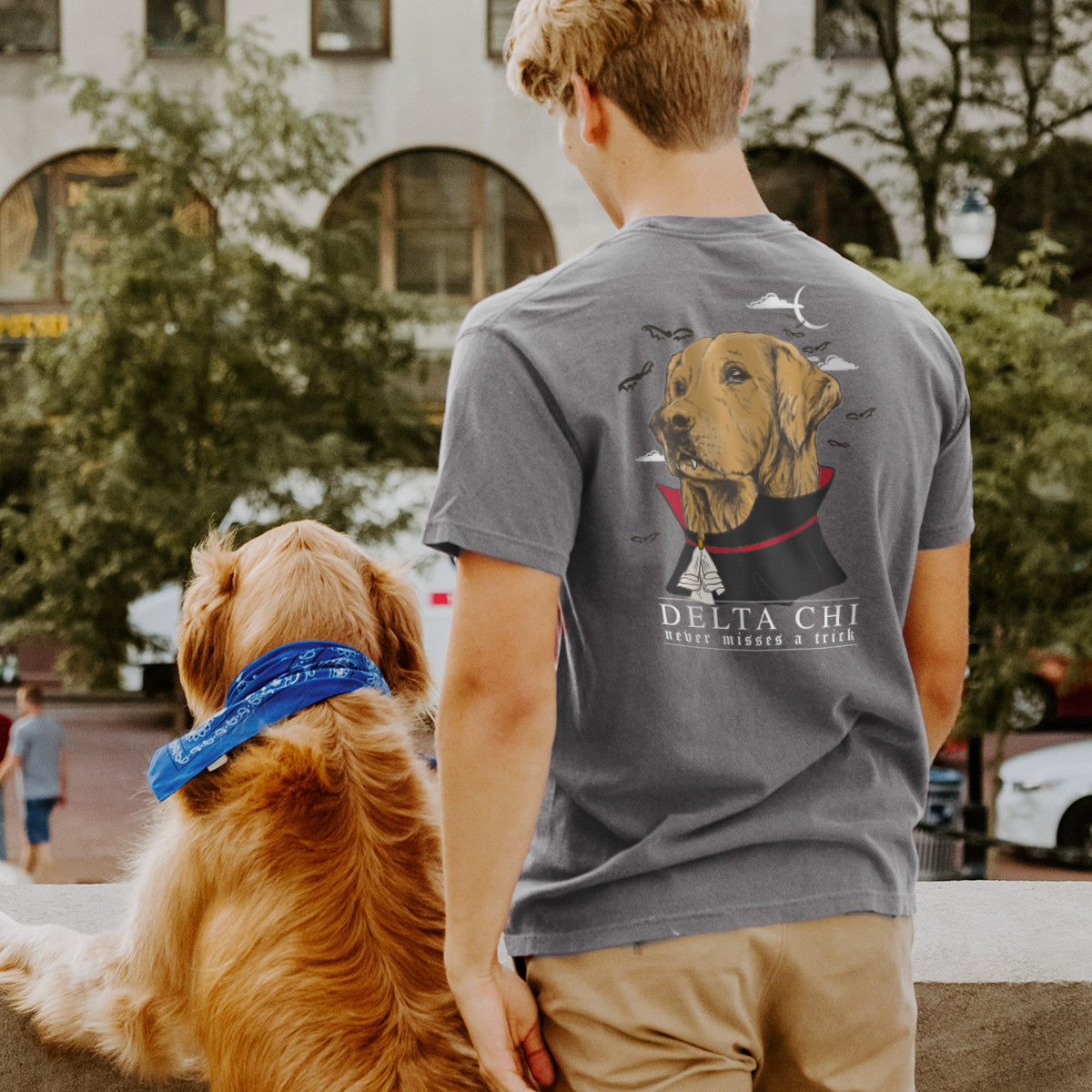 Delta Chi Comfort Colors Vampire Retriever Short Sleeve Pocket Tee | Delta Chi | Shirts > Short sleeve t-shirts