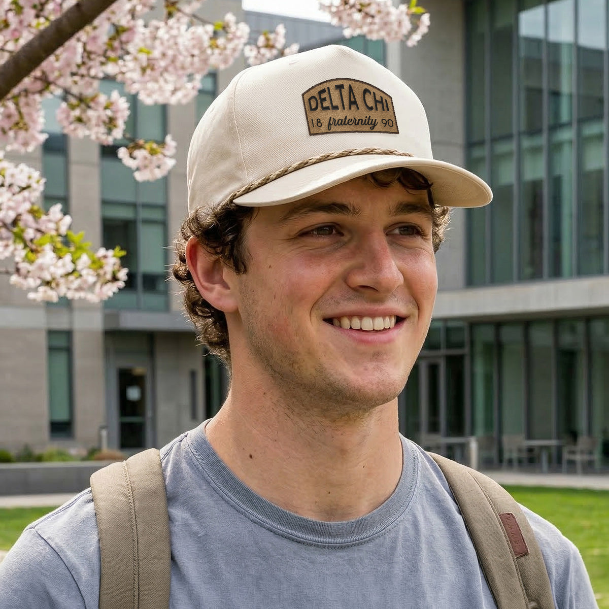 New! Delta Chi Legacy Caddy Hat with Leather Patch