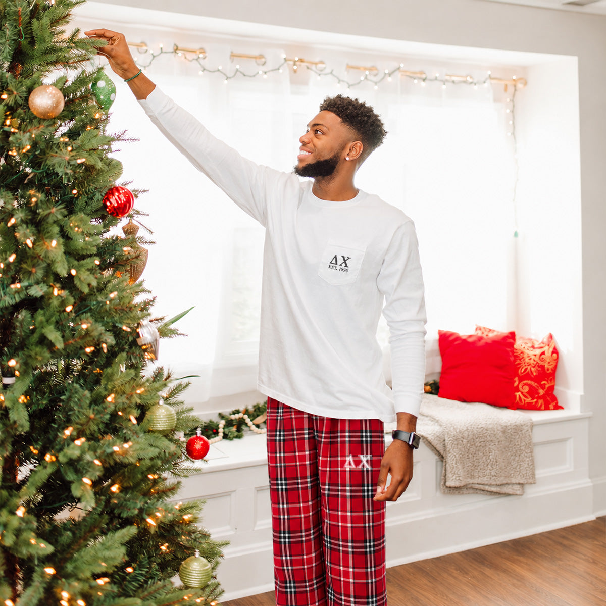 Delta Chi Red Plaid Flannel Pants