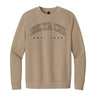 Neutral tan crewneck with fraternity design