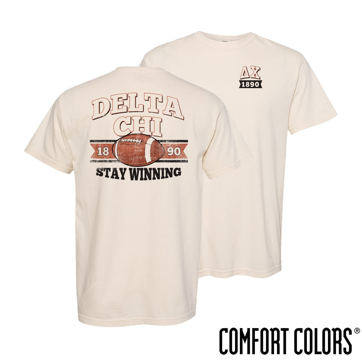 Delta Chi Stay Winning Football Short Sleeve Tee