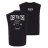Black cut off tank top with fraternity design