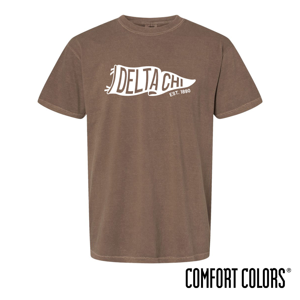 Delta Chi Comfort Colors Brown Pennant Short Sleeve Tee