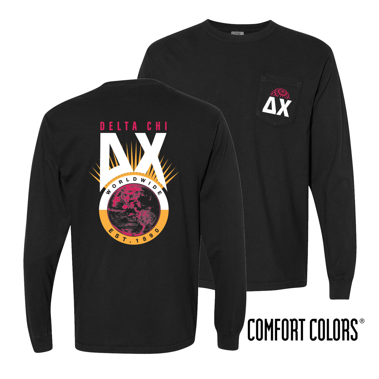 Delta Chi Retro Worldwide Long Sleeve Tee