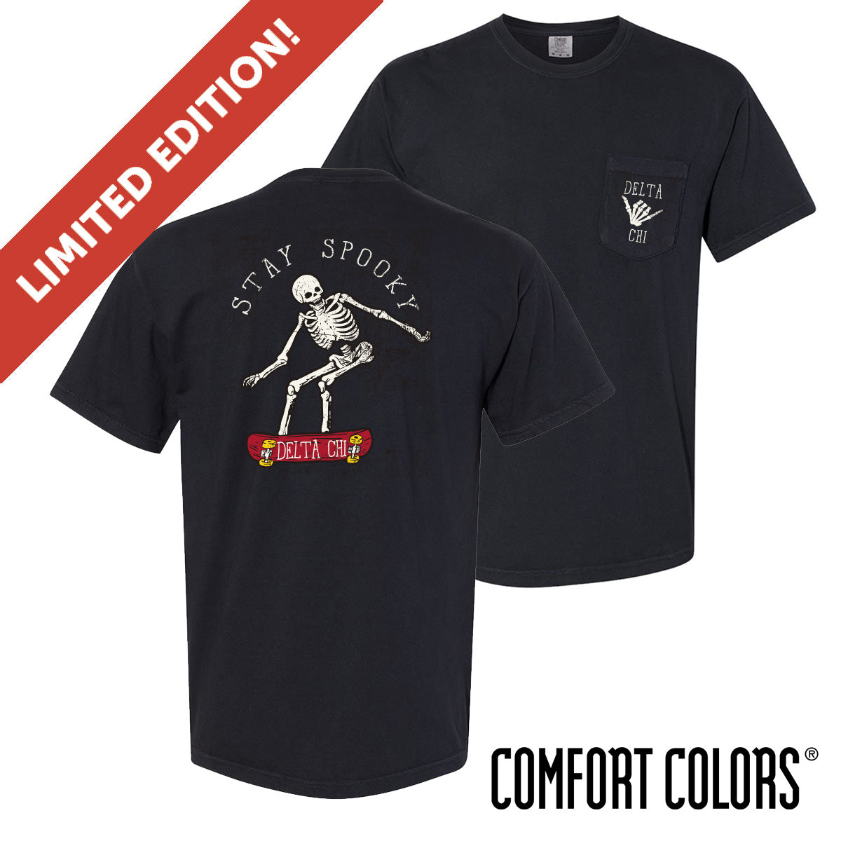 Delta Chi Comfort Colors Stay Spooky Short Sleeve Tee | Delta Chi | Shirts > Short sleeve t-shirts