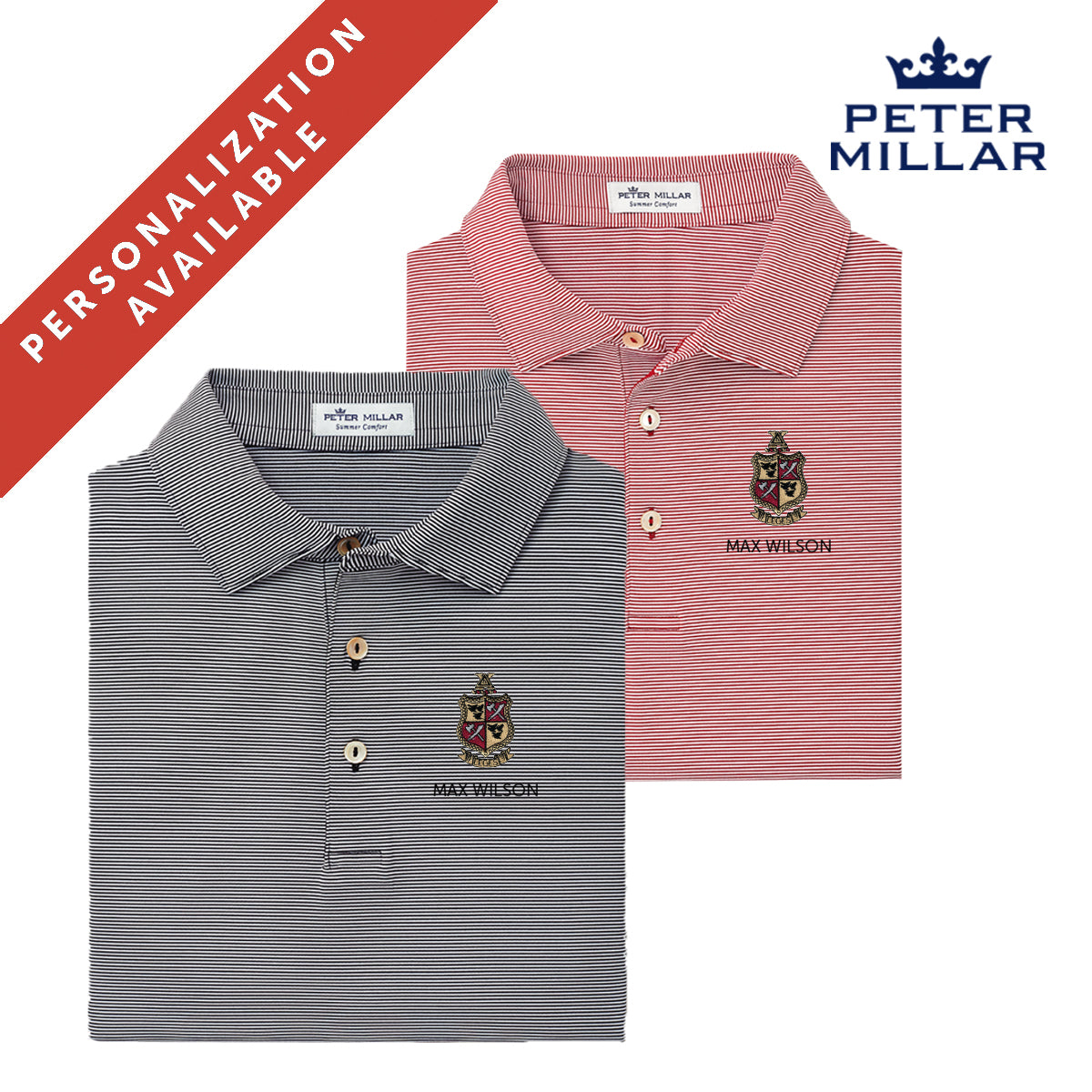Delta Chi Personalized Peter Millar Jubilee Striped Polo