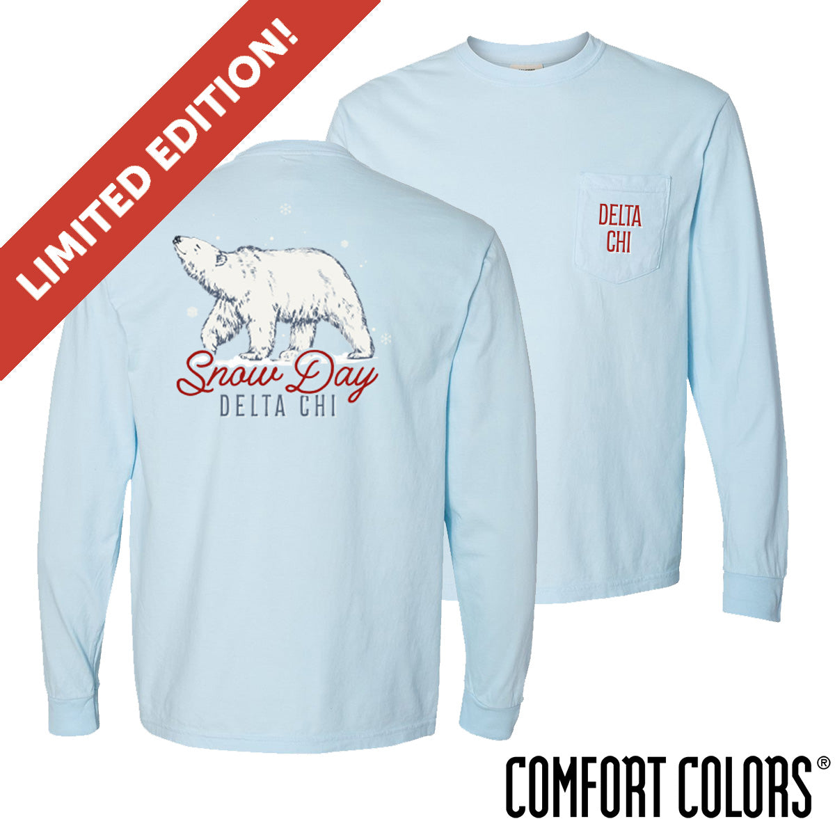 Delta Chi Snow Day Long Sleeve Pocket Tee