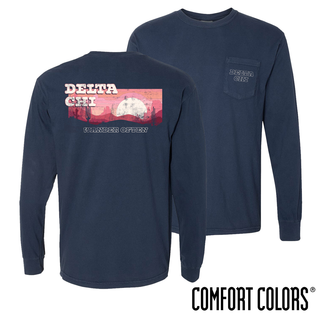 Delta Chi Wander Often Long Sleeve Pocket Tee