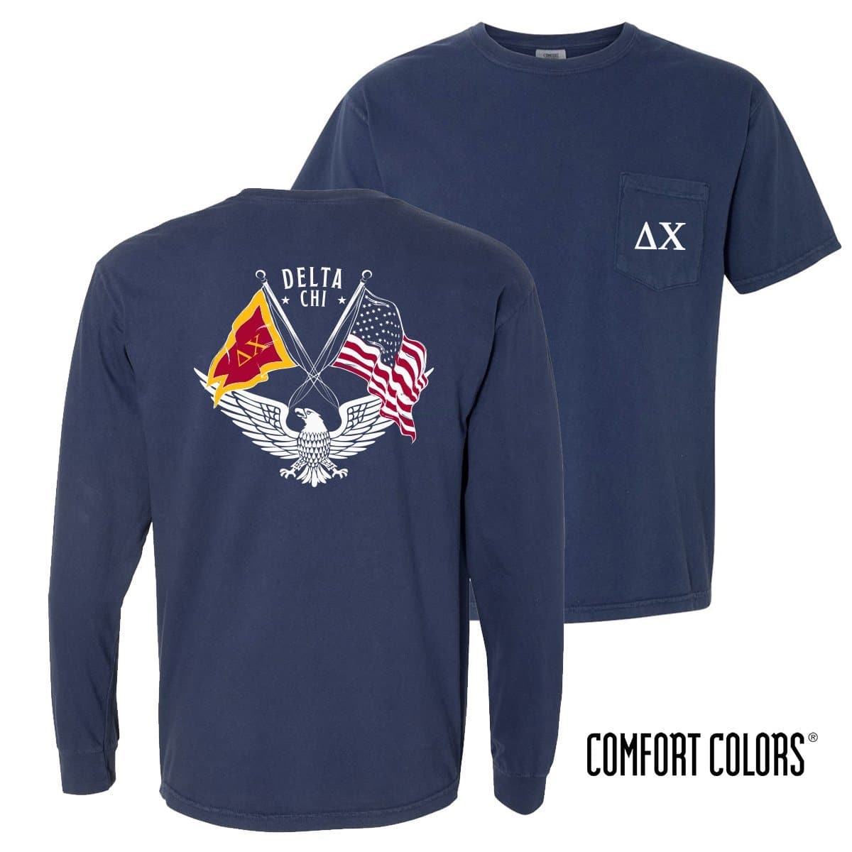 Delta Chi Comfort Colors Navy Patriot tee | Delta Chi | Shirts > Short sleeve t-shirts