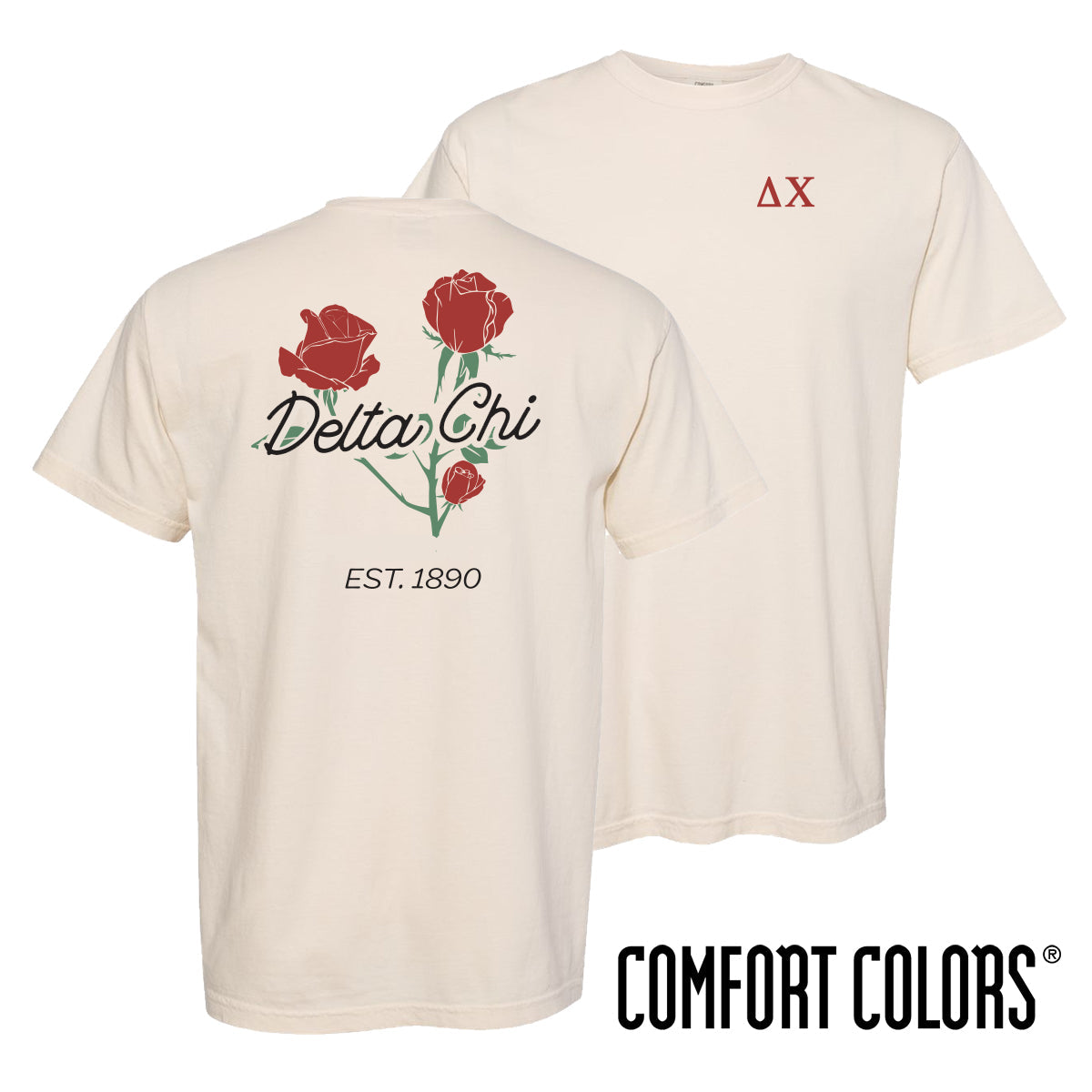 Delta Chi Rosebud Ivory Short Sleeve Tee