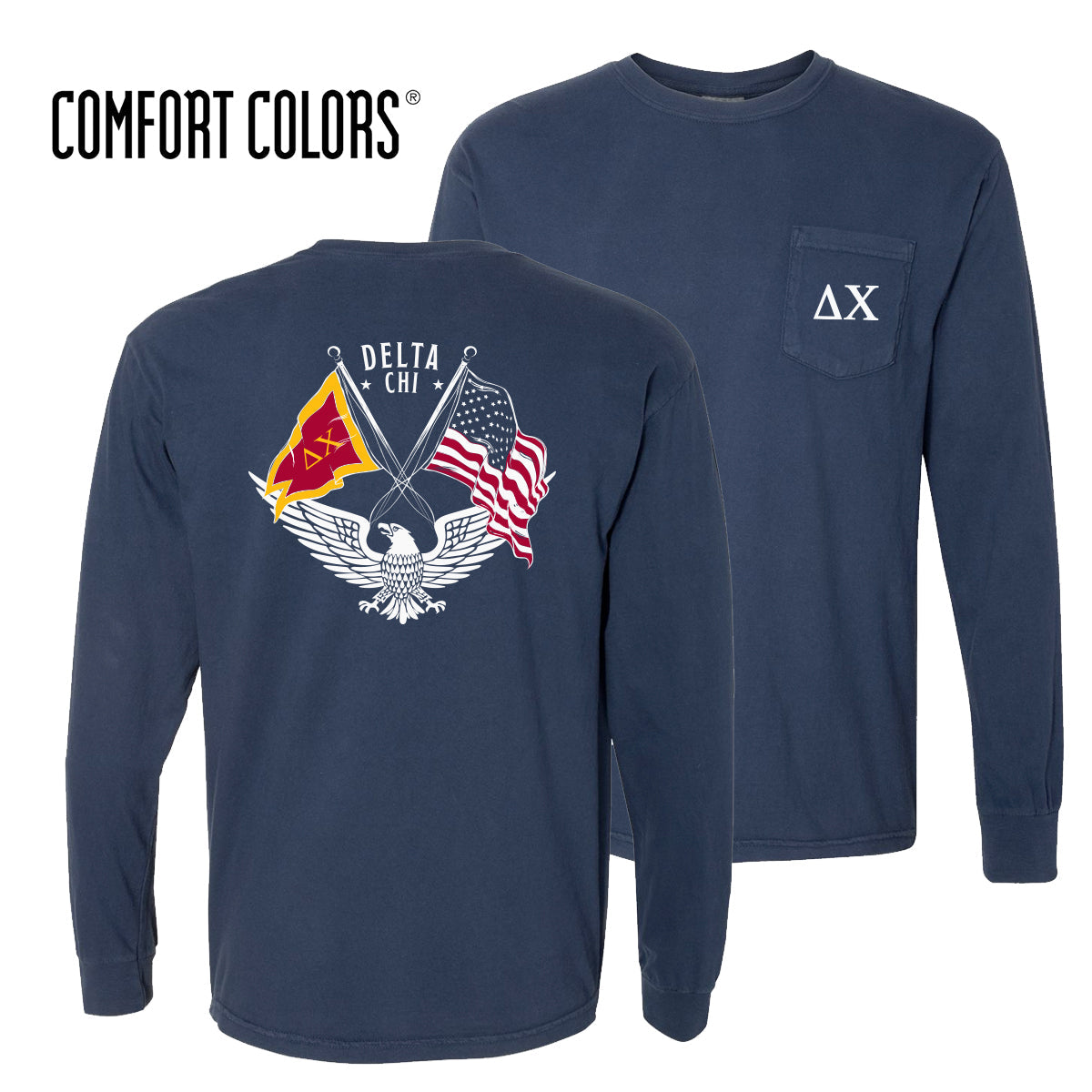 Delta Chi Comfort Colors Navy Patriot tee | Delta Chi | Shirts > Short sleeve t-shirts