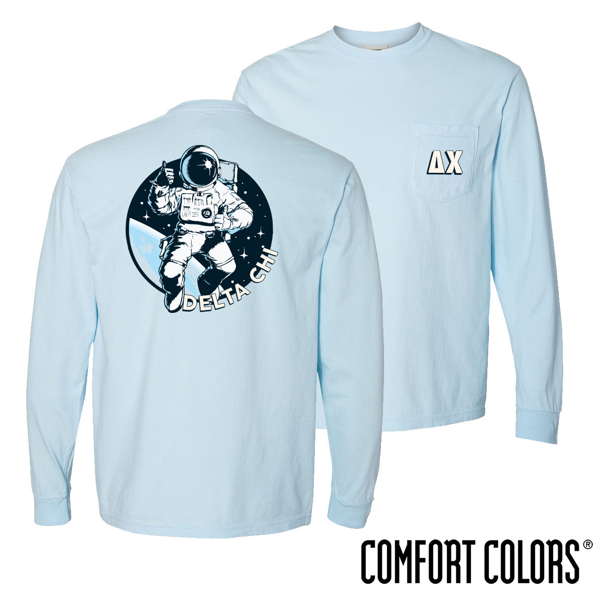 Delta Chi Space Age Long Sleeve Pocket Tee