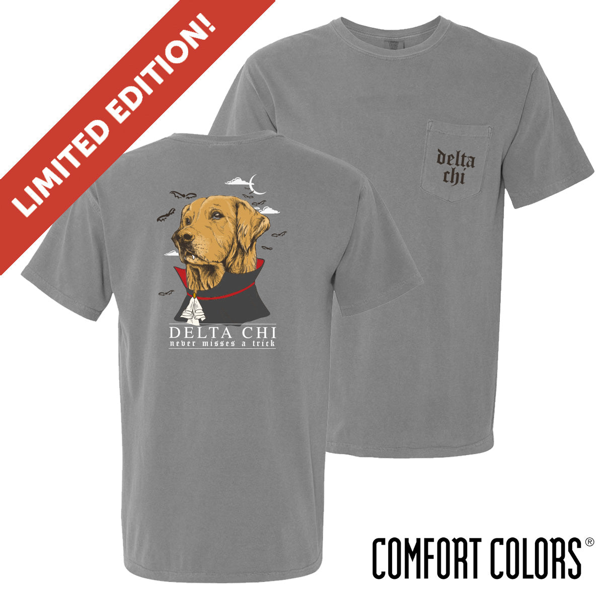 Limited Edition Delta Chi Vampire Retriever Short Sleeve Pocket Tee