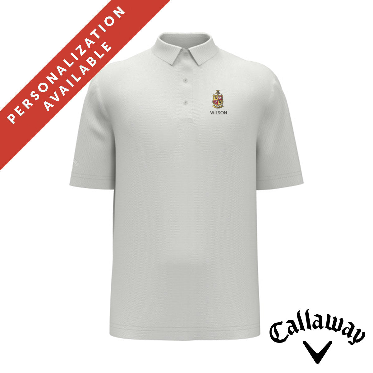 Delta Chi White Callaway Crest Polo