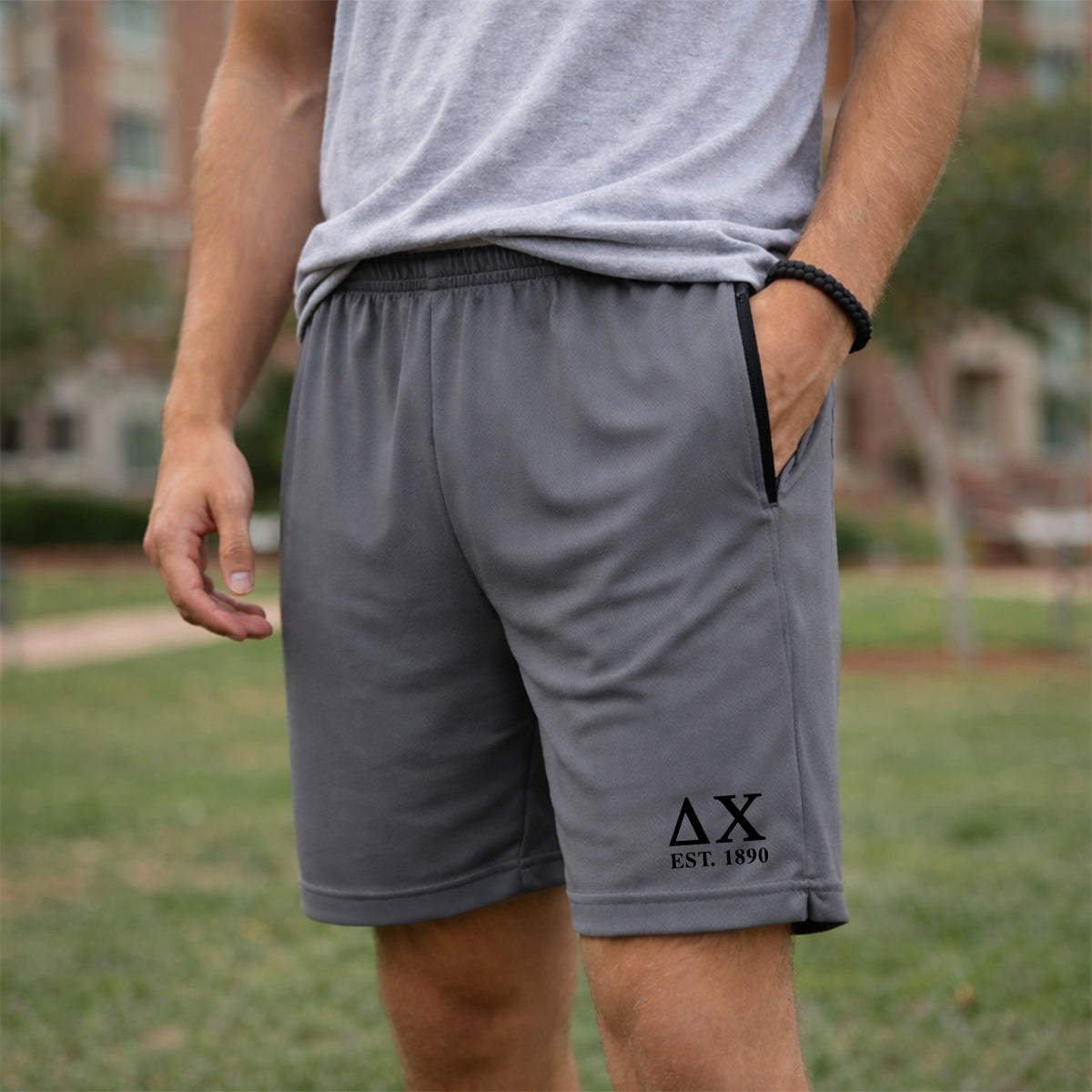 Delta Chi 7in Grey Pocketed Shorts