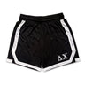Delta Chi Frat Black 7" Mesh Shorts.