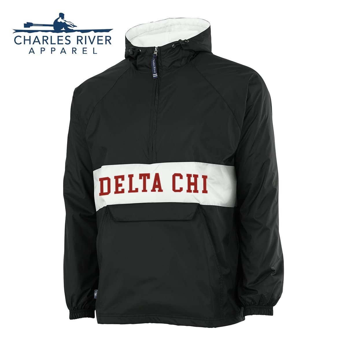 Delta Chi Charles River Retro Stripe Rain Jacket | Delta Chi | Jackets & Outerwear