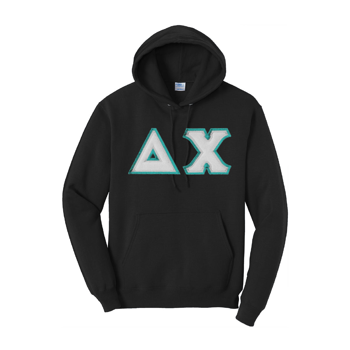 Delta Chi Coastal Carolina Black Sewn On Hoodie