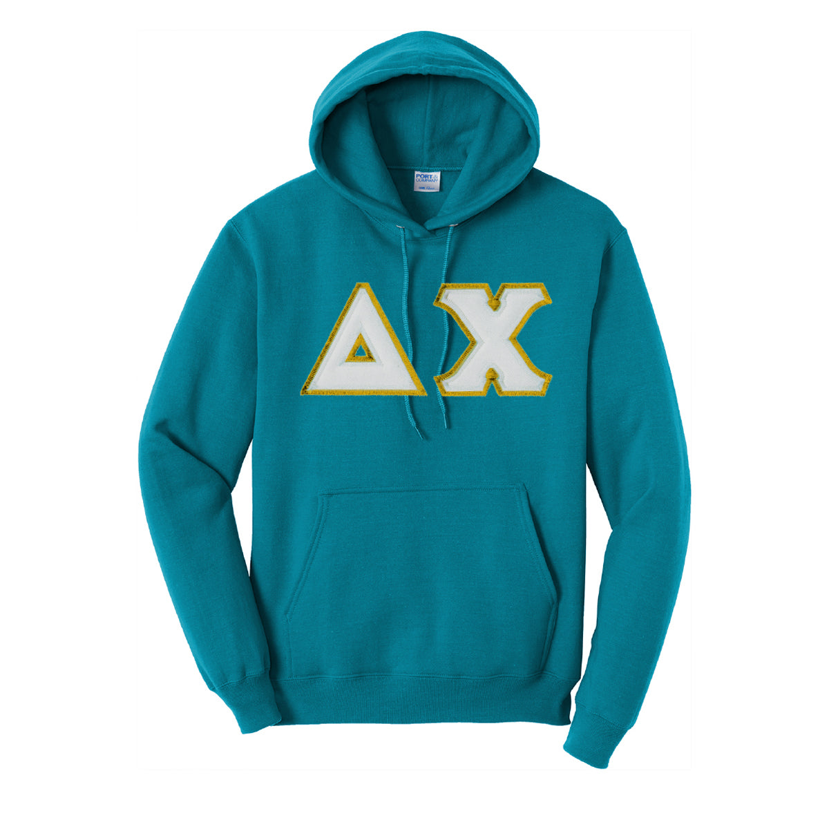 Delta Chi Coastal Carolina Teal Sewn On Hoodie