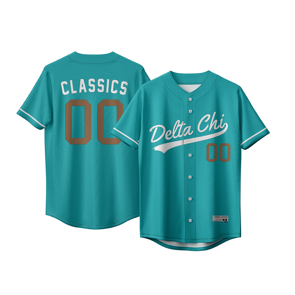 Delta Chi custom sublimated baseball jersey for the Coastal Carolina fraternity chapter.