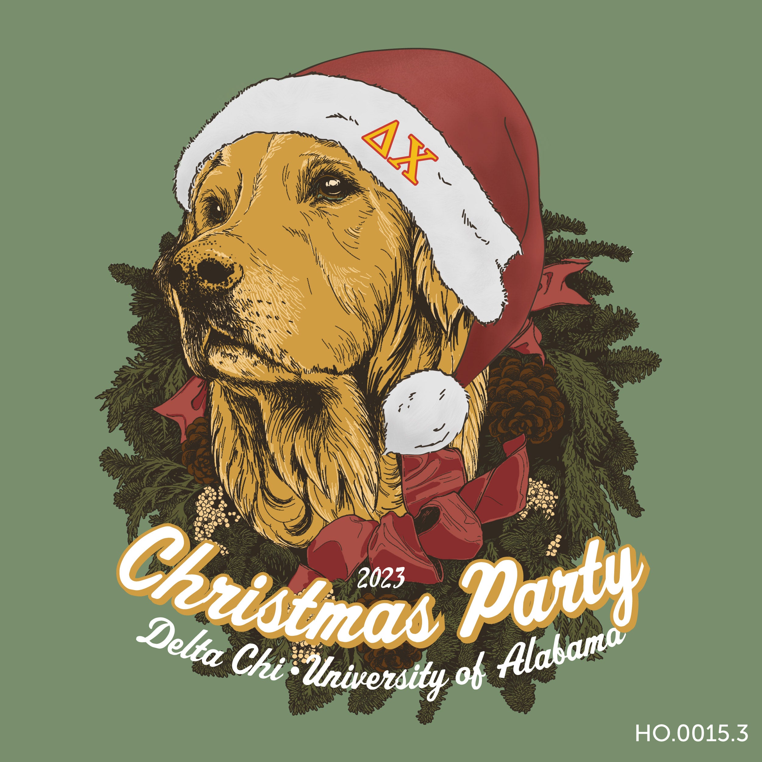 Delta Chi Alabama Christmas Party 2023 Tee