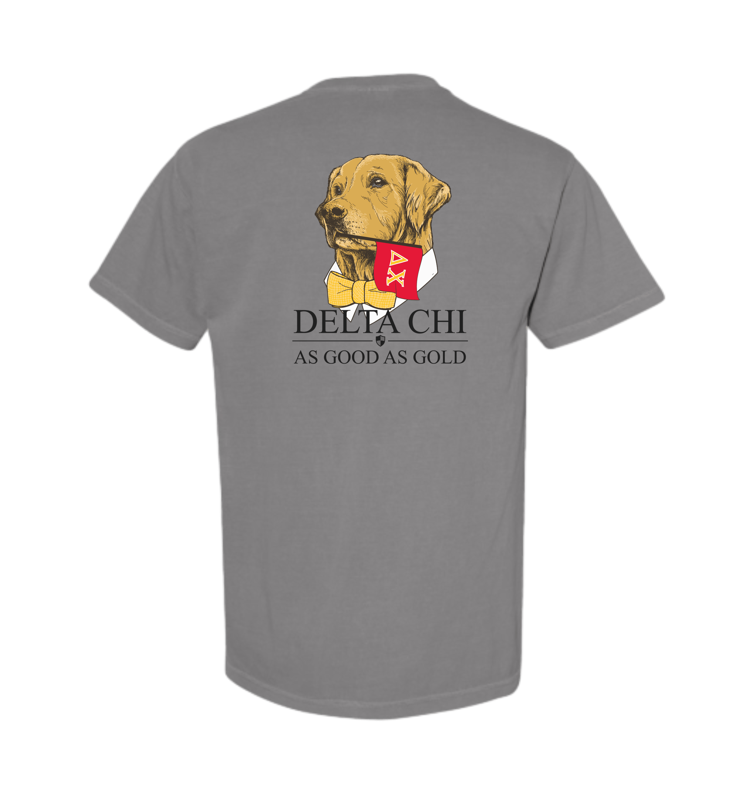 Grey Printed Premium T-Shirt Back